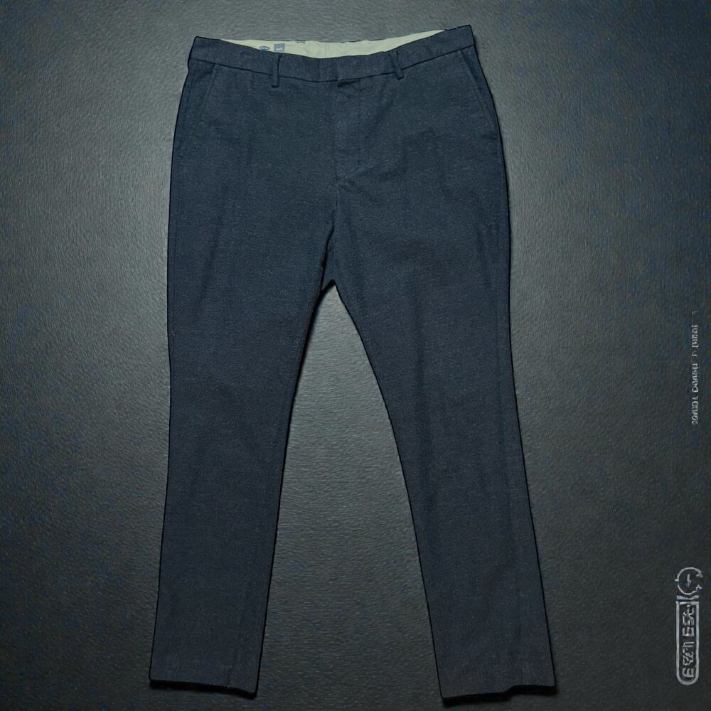 Old Navy Signature Slim Dress Trousers Mens Charcoal Gabardine Pants Sz 36/32